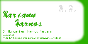 mariann harnos business card